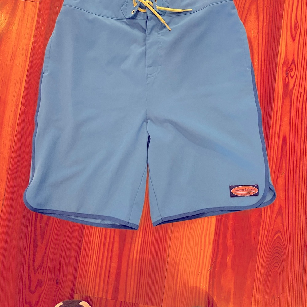 Boys VV blue with contrast piping board shorts
